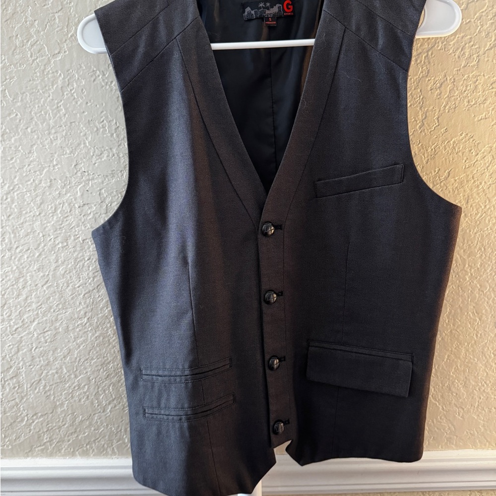 G BYGUESS Gray Button-Up Vest